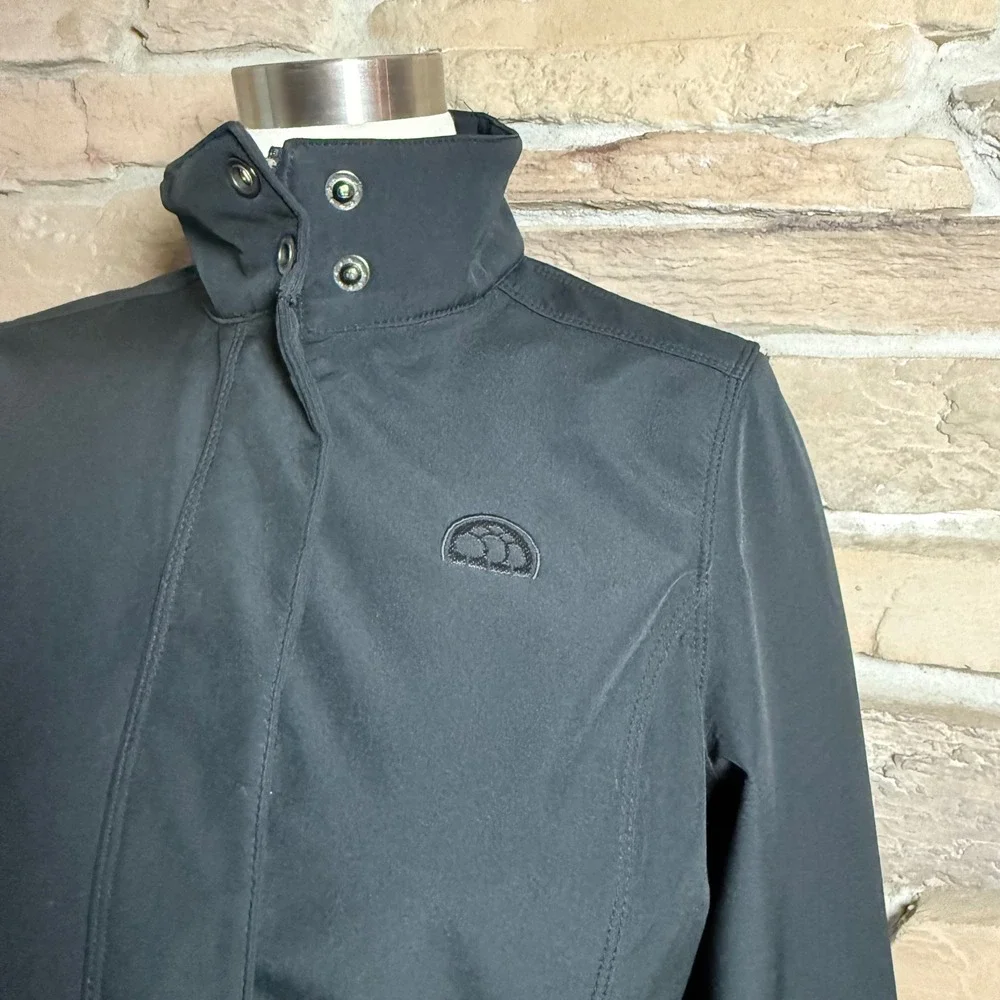 OGIO Black Softshell Jacket Women's Longline Coat Zip Pockets Medium Logo - Picture 2 of 10